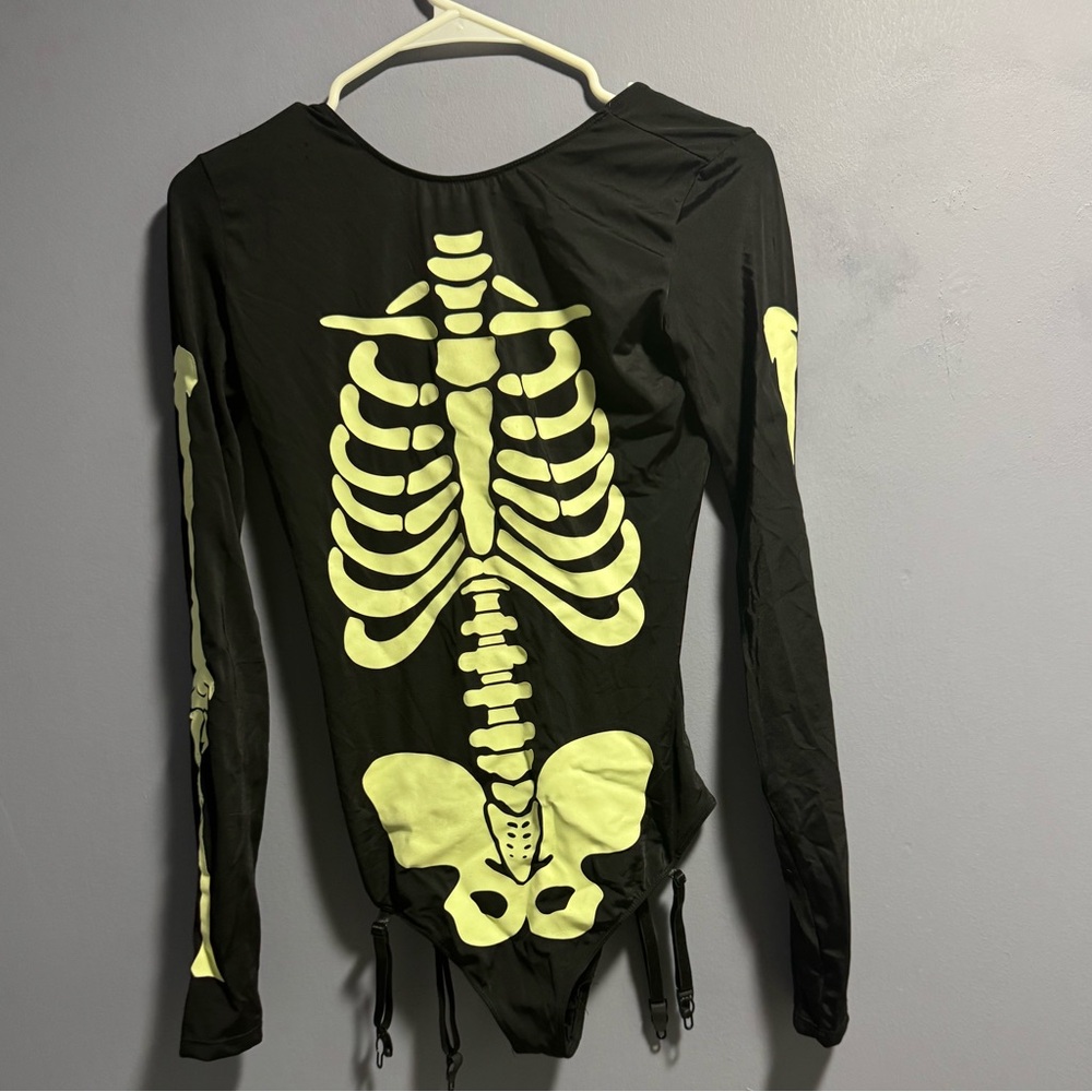 Dolls kill Skeleton Bodysuit Glow-in-the-Dark Skeleton Long Sleeve Bodysuit